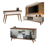 Conjunto Sala De Estar Rack Painel 1 8 Aparador Buffet Imcal