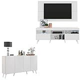 Conjunto Sala De Estar Rack Painel Tv Aparador Multimóveis Sofia Fg1005 Branco