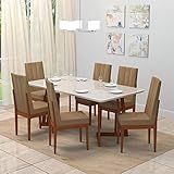 Conjunto Sala De Jantar 6 Lugares Madeira Eucalipto Safira Móveis Meneghetti