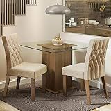 Conjunto Sala De Jantar Madesa Cassia Mesa Tampo De Vidro Com 2 Cadeiras Rustic Imperial