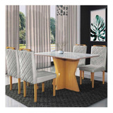 Conjunto Sala De Jantar Mesa 4 Cadeiras Esmeralda Marrom