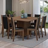 Conjunto Sala De Jantar Mesa Tampo De Madeira 8 Cadeiras Rustic Preto Marisa Madesa