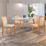 Conjunto Sala De Jantar Mesa Versales 120cm Com 4 Cadeiras