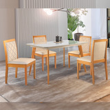 Conjunto Sala De Jantar Mesa Versales 120cm Com 4 Wt