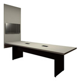 Conjunto Sala De Reunião Mesa 2 70m E Painel Para Tv Csp F5