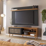 Conjunto Sala Rack Nt1175 E Painel De Tv Nt1190 Notável Cor Freijó preto