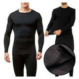 Conjunto Segunda Pele Térmica Flanelado Frio Intenso Preto