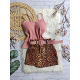 Conjunto Short Saia E Blusa Com