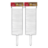 Conjunto Simples Churrasco 2 Grelhas Grandes Parrila 03 Mor