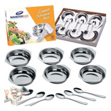 Conjunto Sobremesa 12 Peças Jogo Potes Colher Inox Cozinha