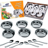 Conjunto Sobremesa Em Inox Jogos 12 Pçs Gourmet Colher Taças