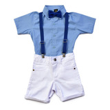 Conjunto Social Bebe Batizado Casamento Menino Tam Pmg