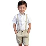Conjunto Social Infantil Batizado Bermuda E Camisa Manga Curta Bege 3