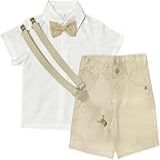 Conjunto Social Pajem Infantil Criança Roupa Bebê Luxo Batizado Aniversário Formatura Com Calça Bege Pajem TAM 4 Anos Veste De 16 A 18kg