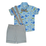 Conjunto Social Roupa Infantil Fundo Do Mar Bebe Menino