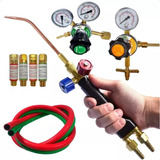 Conjunto Solda Bico Glp Regulador Mangueira Válvulas