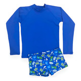 Conjunto Sunga E Camiseta Proteção Uv50 Bebê Infantil Praia