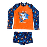 Conjunto Sunga Infantil Blusa Proteção Uv50 Térmica Dry