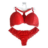 Conjunto Sutiã E Calcinha De Renda Tamanho G Cor Vermelho