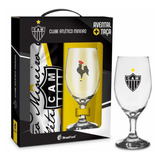 Conjunto Taça E Avental Atlético Mineiro Kit Churrasco Galo Cor Branco