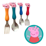 Conjunto Talheres Crianças Desenho Peppa Pig Garfo E Colher