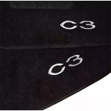 Conjunto Tapete Carpete Logo Bordado Citroen C3 2003 2004 2005 2006 2007 2008 2009 2010 2011 2012 Padrão Original 5 Pcs