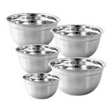 Conjunto Tigelas Bows Mixing Bowl Aço Inox 5 Peças Kehome