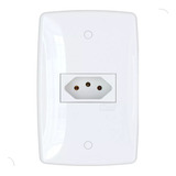 Conjunto Tomada 10a C Placa Horizontal Blux Finesse Branco