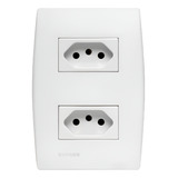 Conjunto Tomada Dupla 10a 4x2 Branca Ilus Siemens Soprano