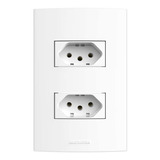 Conjunto Tomada Dupla 10a 4x2 Branca Inova Pro 85057 Alumbra Cor Branco