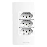 Conjunto Tomada Tripla 10a 4x2 Branca Inova Pro Alumbra Cor Branco
