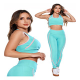 Conjunto Top E Calça Legging Zero Transparência Academia