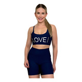 Conjunto Top E Short Cintura Fitness Corrida Academia Treino