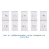 Conjunto Tramontina Liz Placa 4x2 Tomada 2p t 10a Kit 10 Cor Branco