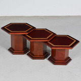 Conjunto Trio Mesa Lateral Antiga Ninho Madeira Marchetada