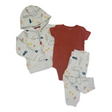 Conjunto Trio Moletom Carters Original Roupa Bebê Menino