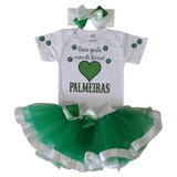Conjunto Tutu Palmeiras Futebol Berço Baby Festa Fantasia