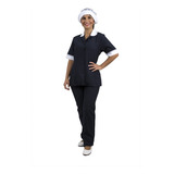 Conjunto Uniforme Copeira Oxford Feminino Limpeza Plus Size
