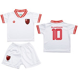 Conjunto Uniforme Infantil Do Flamengo Branco