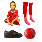 Conjunto Uniforme Infantil Liverpool Meião bola chuteira