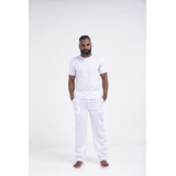 Conjunto Uniforme Umbanda Camiseta Calça Em Oxford Branco