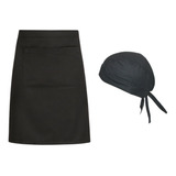Conjunto Unissex Bandana E Avental Tipo Saia Para Sushiman