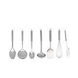 Conjunto Utensílio Cozinha Em Aço Inox Kit 6 Peças   Prata