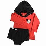 Conjunto UV Bebê Camiseta E Sunga Mickey Com Proteção Solar UV 50 Tam 3 A 18 Meses  6 Meses  Vermelho Preto 