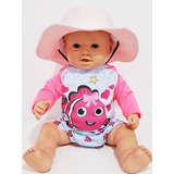 Conjunto Uv Infantil Proteção Solar Com Chapéu Bebê Praia