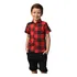 Conjunto Xadrez Camisa Manga Curta Vernelha E Bermuda Junina