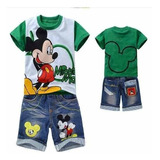 Conjuntos Bebê Infantil Mickey Camisa Bermuda Pronta Entrega