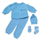 Conjuntos De Trico Bebê Casaco Calça Touca Luva Sapatinho