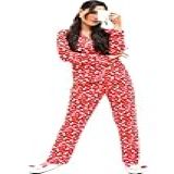 Conjuntos Pijamas Adultos Feminino Longo Aberto Liganete Luxo GG Vermelho 