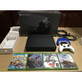 Console Microsoft Xbox One X De 1tb Com 2 Controles 4 Jogos Originais Sekiro Crash Nitro Kart E Gears 5 Forza Cabos E Caixa